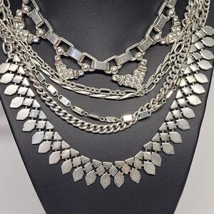 Stella & Dot Sutton Silver 5 In 1 Layered Necklace